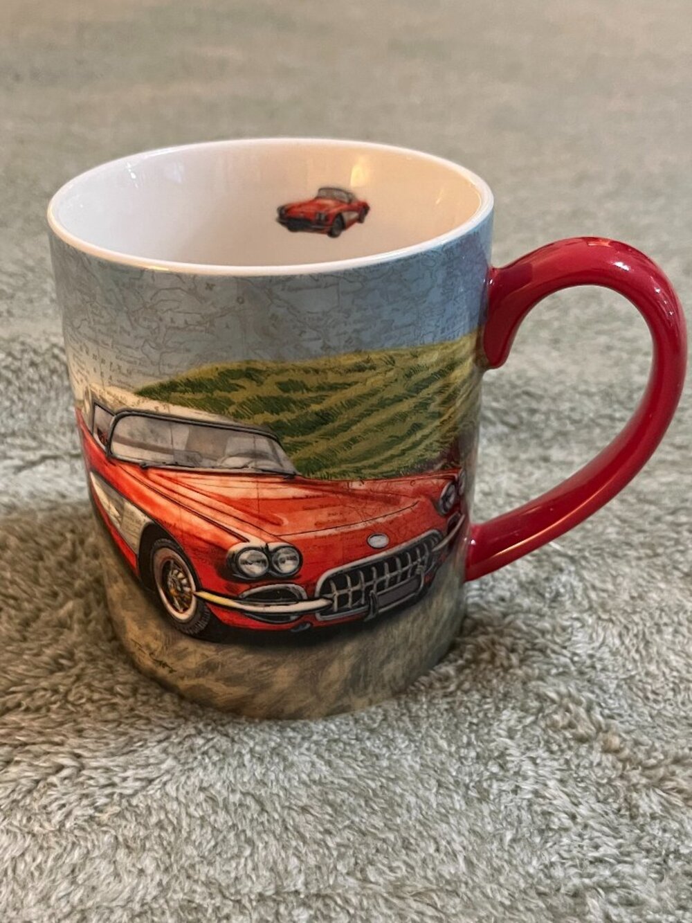LANG Vintage Car Corvette Mug 14oz Tim Coffey Red Classic Car 2017